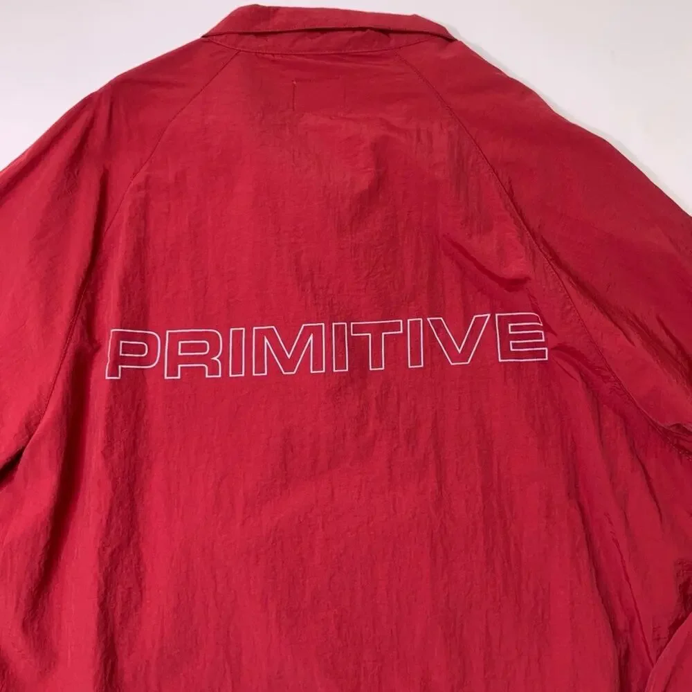 Primitive Skateboarding Jacket Mens Large Rich Red Half Zip Windbreaker Pullover